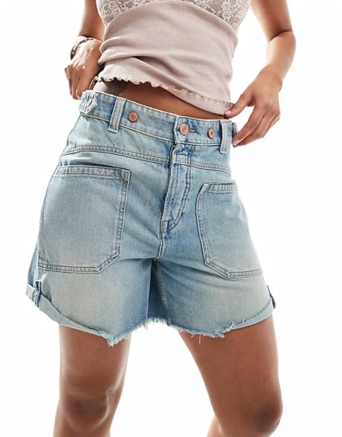 palmer classic denim shorts in light blue