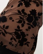 bilancia flocked floral bandeau top in brown
