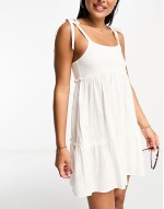 trapeze mini beach summer dress in cream