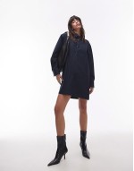 mini shirt dress in navy